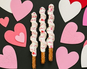 Valentines Chocolate Pretzels, Class Valentine, Valentines Cookies, Valentines Gift, Valentines Treats, Valentines Party, Party Favor,