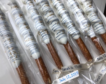 Wedding Favor Chocolate Pretzels, Bridal Shower, Wedding Shower, Favors, Cookies, Cake Pops, Welcome Bag Gifts, Hotel Gifts, Bridal Brunch