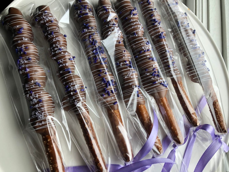 1 Dozen Purple Chocolate Covered Pretzels Lavender Lilac Etsy