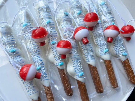 O-Fish-Ally One Fishing Theme Pretzels – 1st Birthday Party Favors, Gone Fishing First Birthday, Edible Party Treats, Sweet and Salty Snack