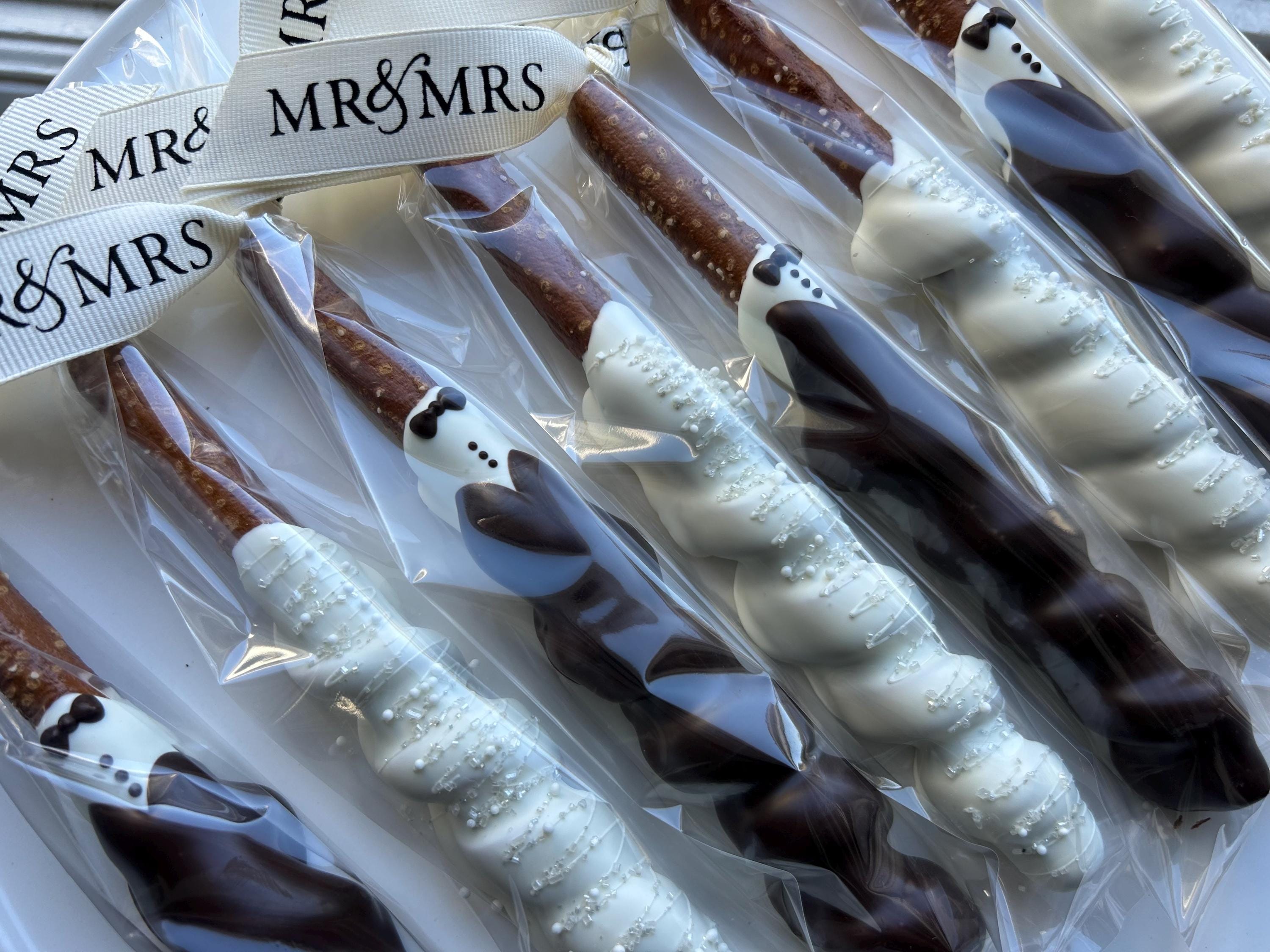 Bride Groom Chocolate Pretzels