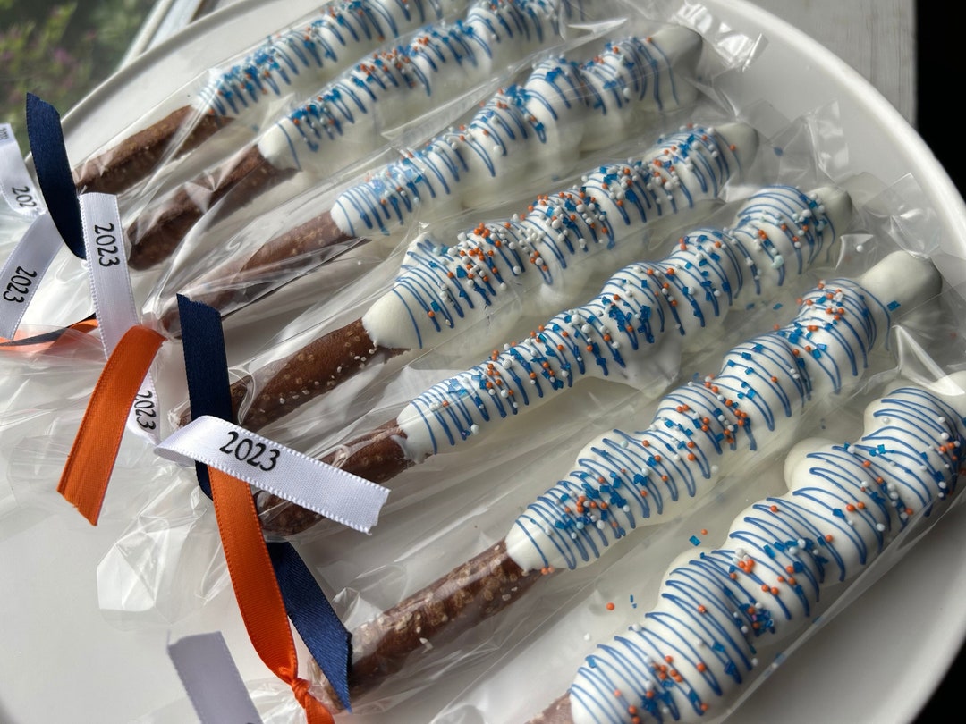1 Dozen Graduation Chocolate Pretzels, Graduation Favors, Class of 2024