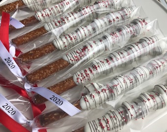 1 Dozen Graduation Chocolate Pretzels, Graduation Party Favors, Class of 2025, Graduation Cookies, Graduation Cake Pops, Decorations, Treats