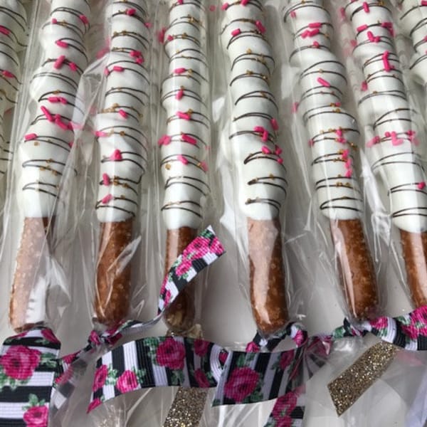1 Dozen Kate Spade Chocolate Pretzels, Kate Spade Shower, Kate Spade Bachelorette, Kate Spade Theme, Kate Spade Decor, Kate Spade shower