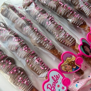 Pink & White Pretzel Rods Baby Shower Barbie Birthday 