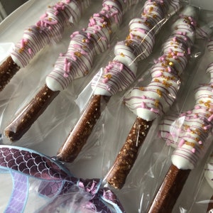 1 Dozen Mermaid Chocolate Covered Pretzels, Mermaid Birthday, Mermaid Theme, Mermaid Decor, Memaid Favors, Decorations, Under the sea,