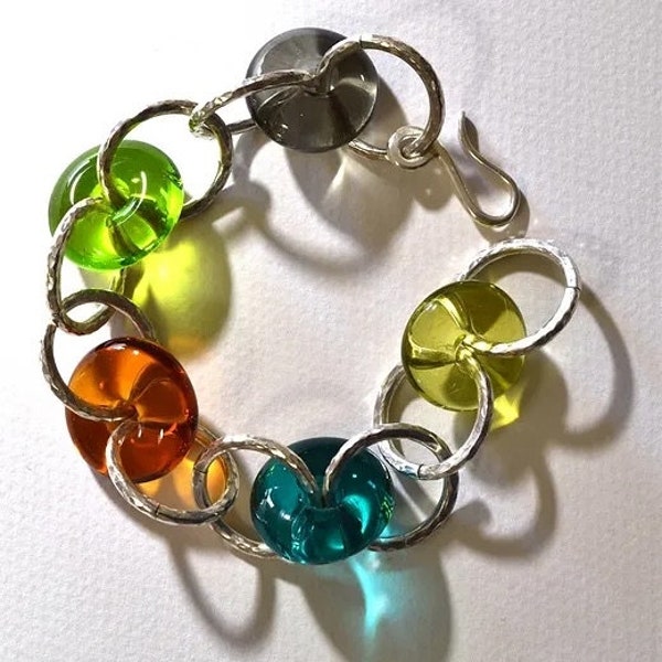 bracelet argent verre de murano