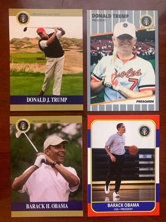 Presidential Sports Cards ACEO Cards Obama and Trump Etsy