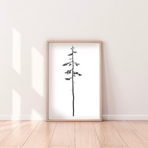 Western Hemlock 8x10 Printable// PNW Digital Poster// West Coast Artwork// Forest Trees Art// Minimalistic Artwork// Van Life Art// Cottage image 2