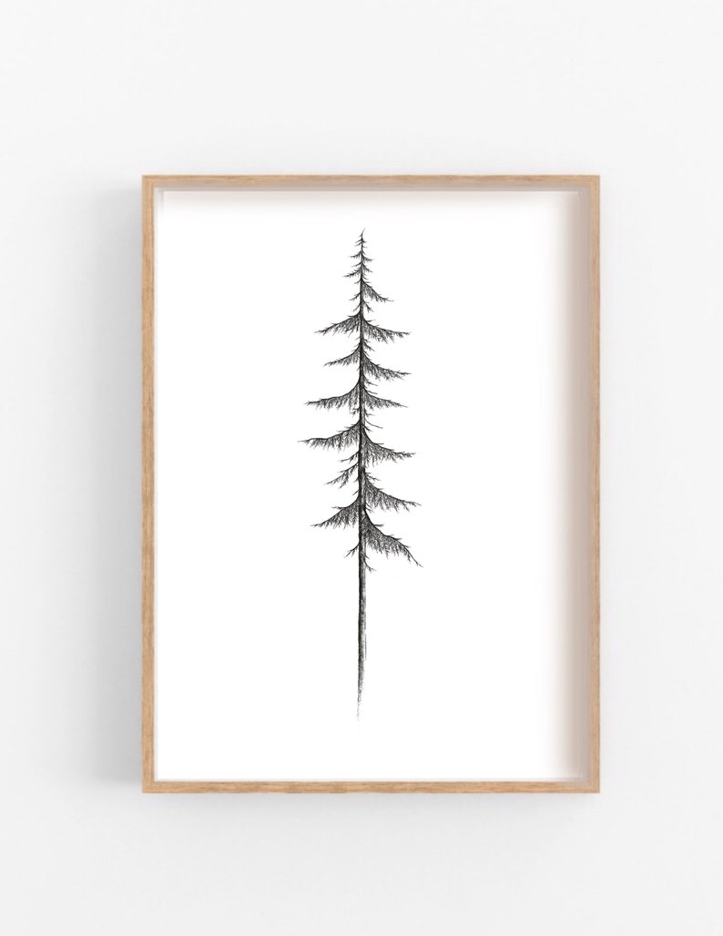 Narrow Pine 8x10 Printable// West Coast Tree Collection// PNW Artwork// Mountains and Trees// Digital PNW Print// image 1