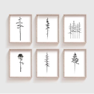 Narrow Pine 8x10 Printable// West Coast Tree Collection// PNW Artwork// Mountains and Trees// Digital PNW Print// image 3
