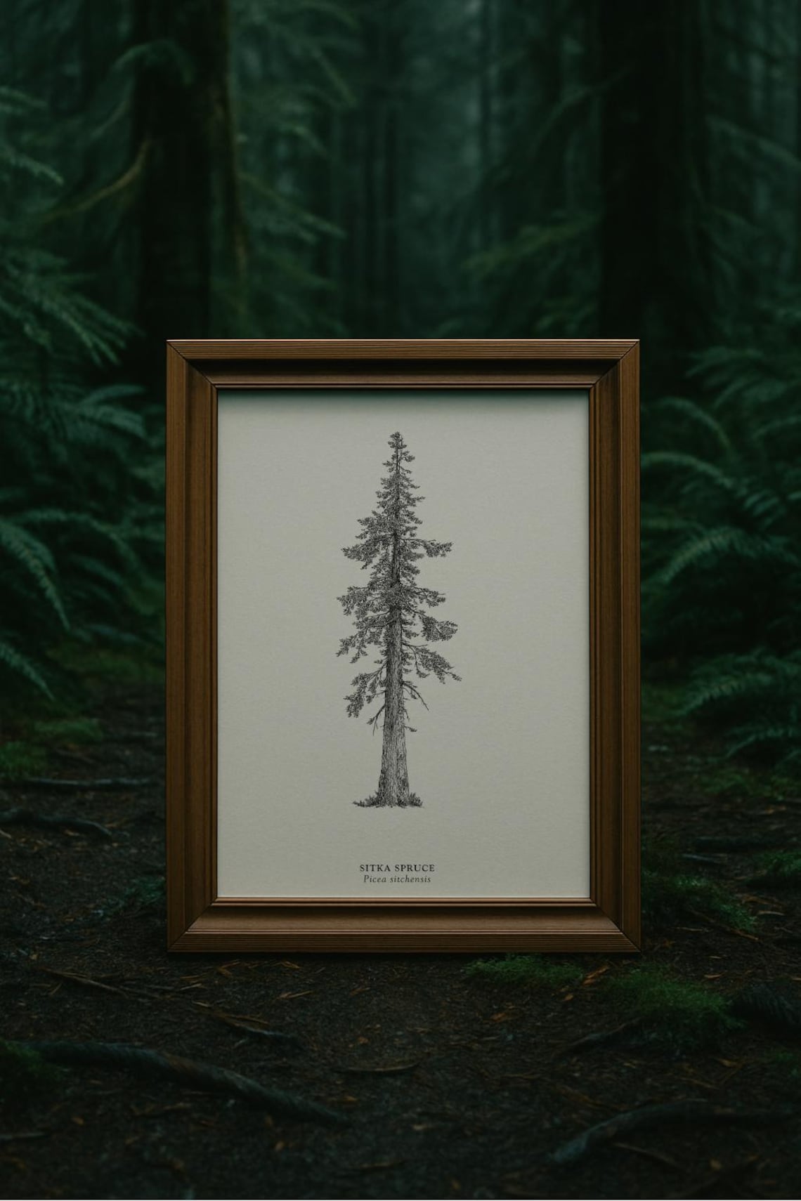 Tree Priint Sequoia, Pine & Spruce Tree Prints, Pacific Northwest Fine Line Tree ...
