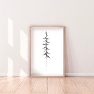 Narrow Pine 8x10 Printable// West Coast Tree Collection// PNW Artwork// Mountains and Trees// Digital PNW Print// image 2