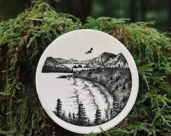 Cox Bay Surf Sticker: Tofino Beach, Vancouver Island Art
