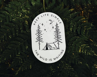 Keep Life Simple Sticker| Camping Decal| Outdoors Sticker| PNW Decal| Pacific Northwest Art| Tent Sticker| RV| Camping Life| adventure