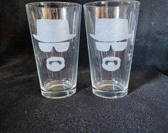 Heisenberg Hand Etched Pint Glasses!