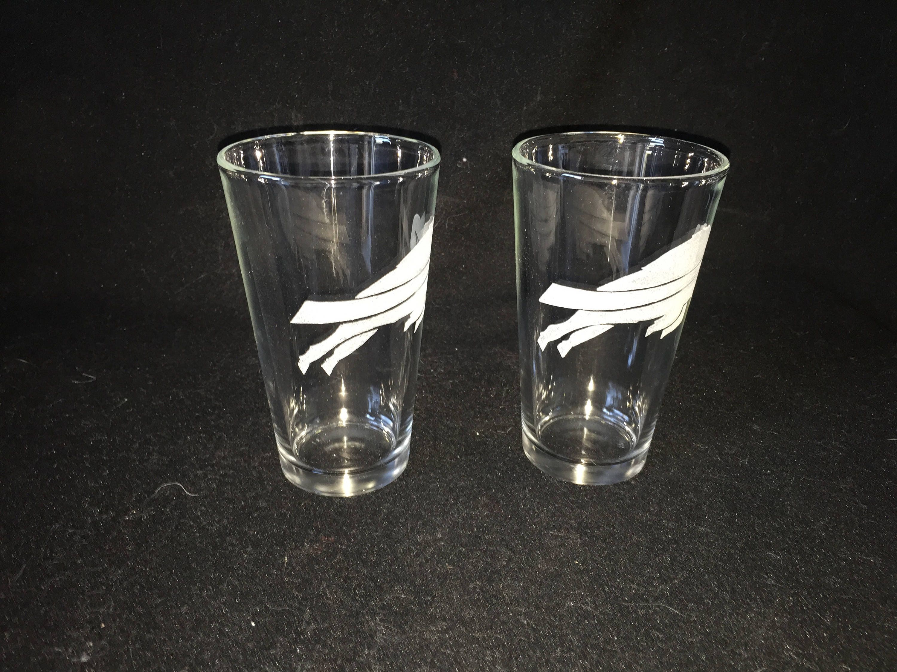 Buffalo Bills Hand Etched Pint Glasses Etsy
