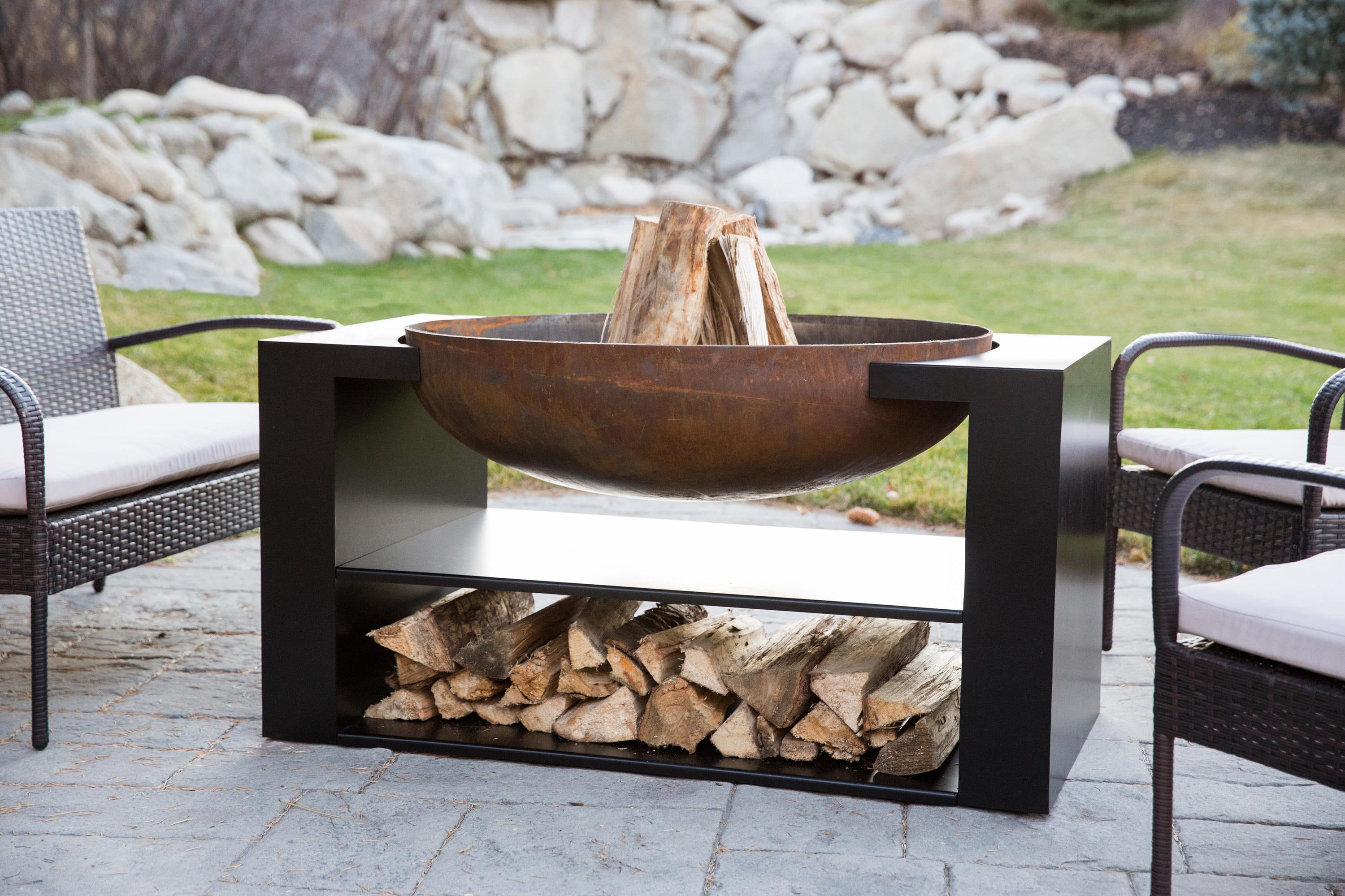 Modern wood sale burning fire pit