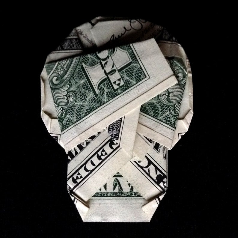 Origami Art Small SKULL Head Decor Money Charm Real One Dollar Etsy