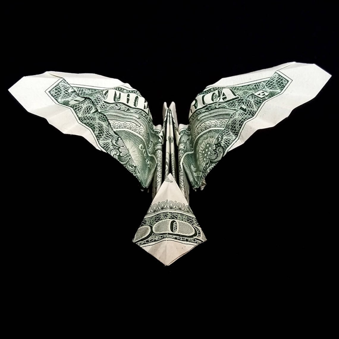 Real One Dollar Bill Origami Bald EAGLE Charm 3D Bird Etsy