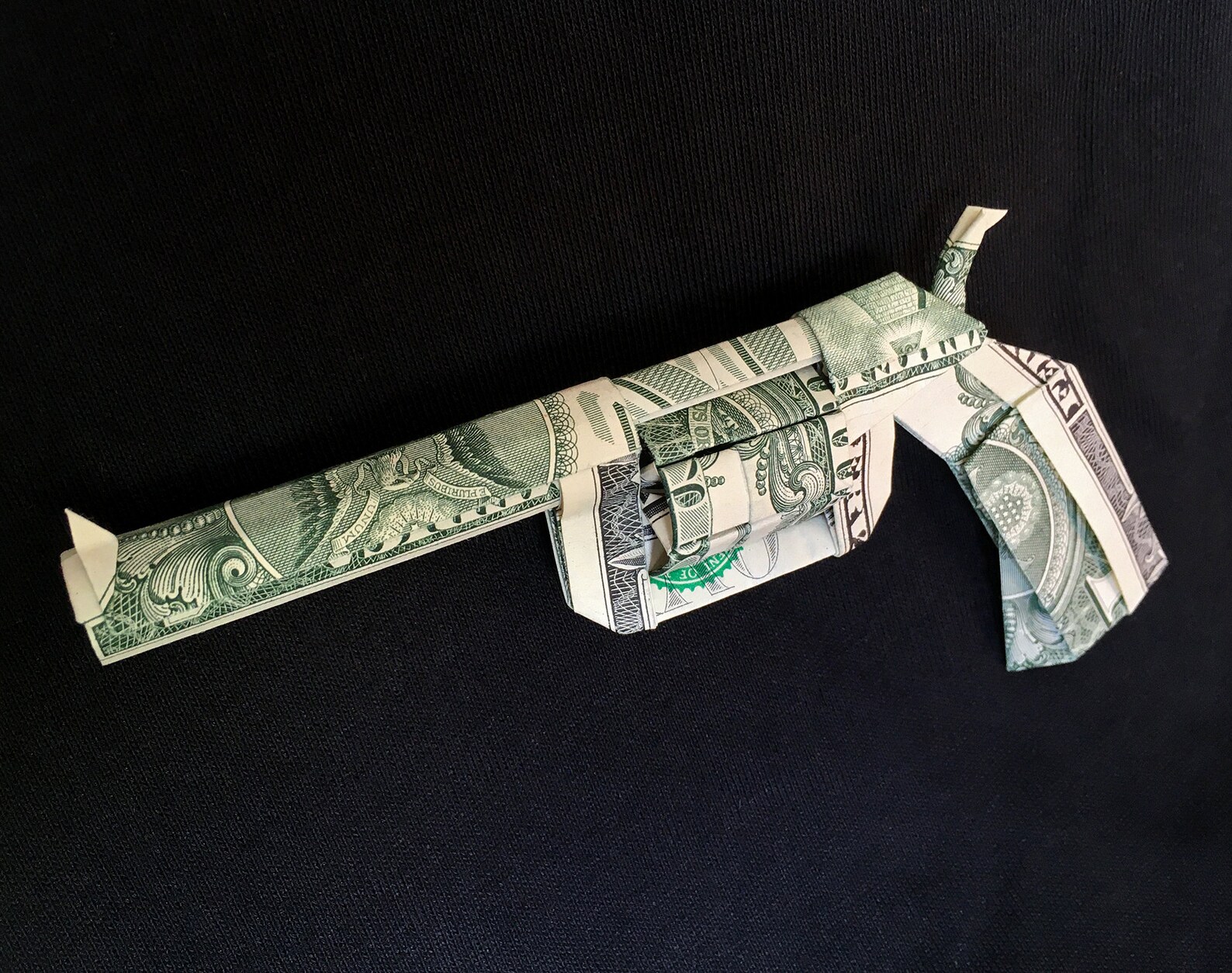 Money Origami REVOLVER Pistol Hand Gun Handmade of 3 Real One Etsy