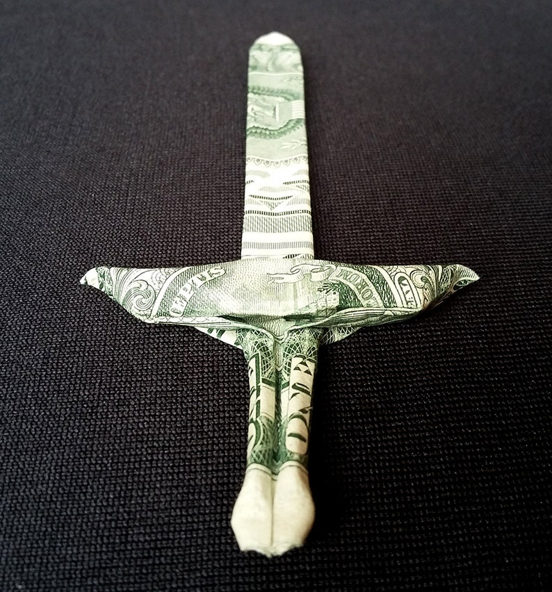 Real One Dollar Bill Origami Medieval Knightly Arming SWORD Etsy