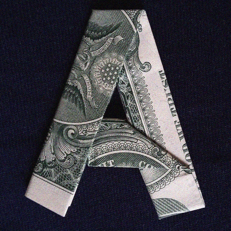 Dollar Origami LETTERS and DIGITS Money Alphabet Folded With Etsy