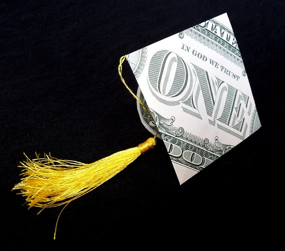 Money Origami Graduation Cap Charm Handmade Small Hat Etsy - 
