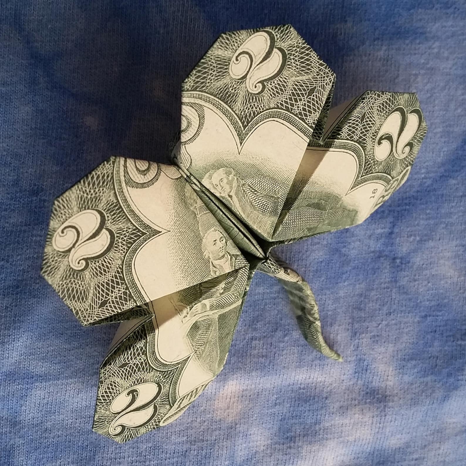 Dollar Origami LUCKY Four Leaf CLOVER Charm Money Shamrock Etsy