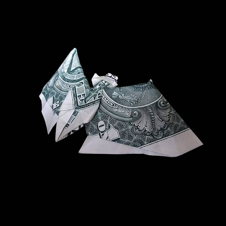 Origami Dollar Flying Miniature BAT 3D Figure Halloween Etsy