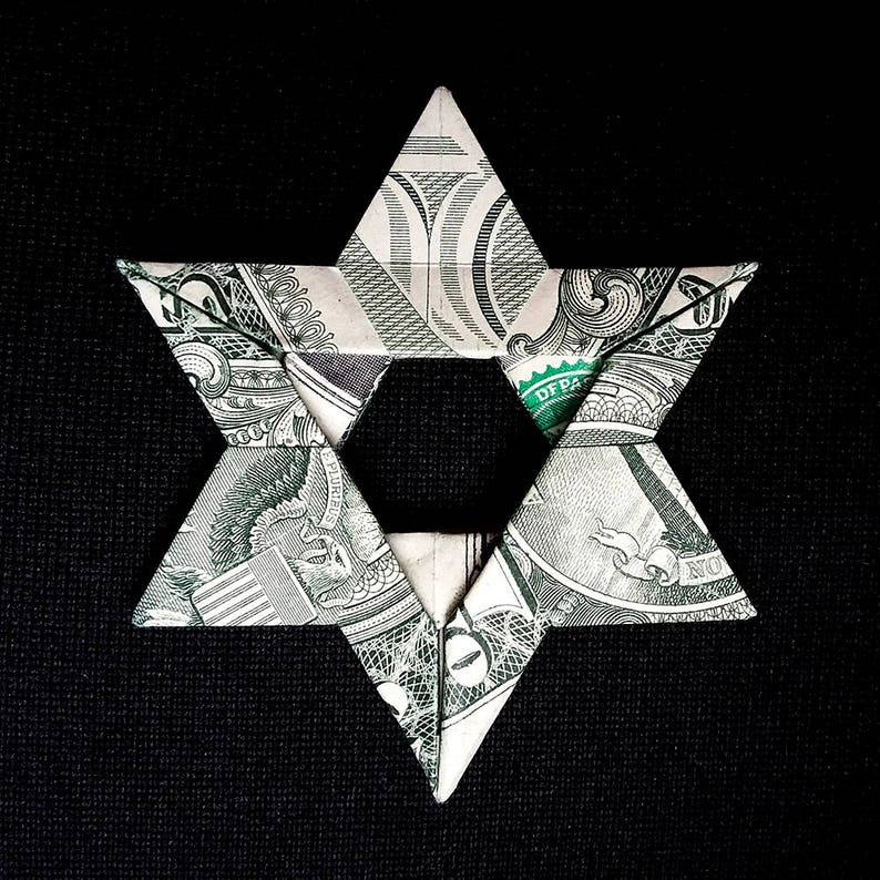 Money Origami Mini Jewish STAR of DAVID Charm Simple Small | Etsy