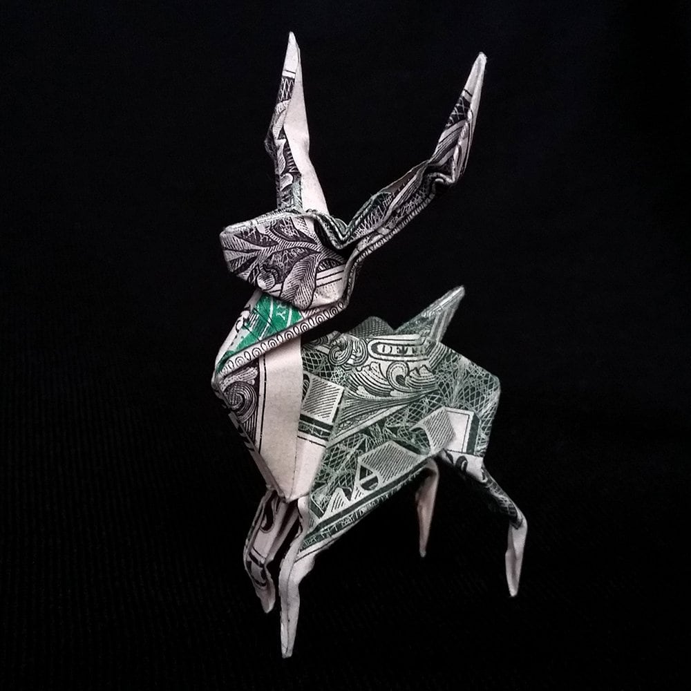 Money Origami Miniature DEER 3D Sculpture Buck Mini Figurine Etsy