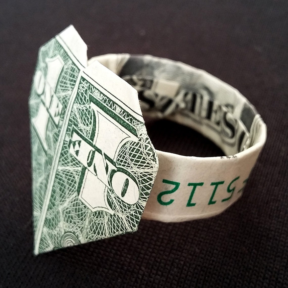 Dollar Bill Origami RING with HEART Handmade Money Art Little Etsy