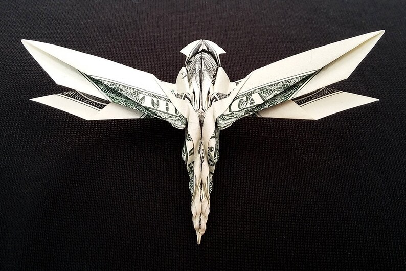 Dollar Origami DRAGONFLY Wings Charm 3D Gift Money Figurine Etsy