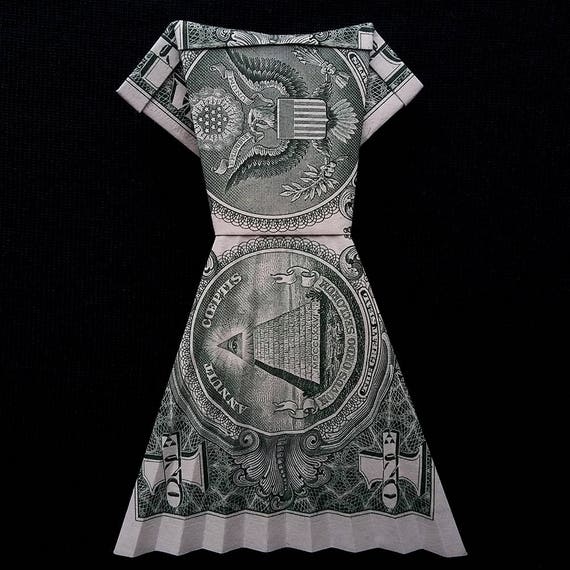 Origami Small PUMPKIN Money Halloween Gift Handmade Real One Dollar Bill Decor