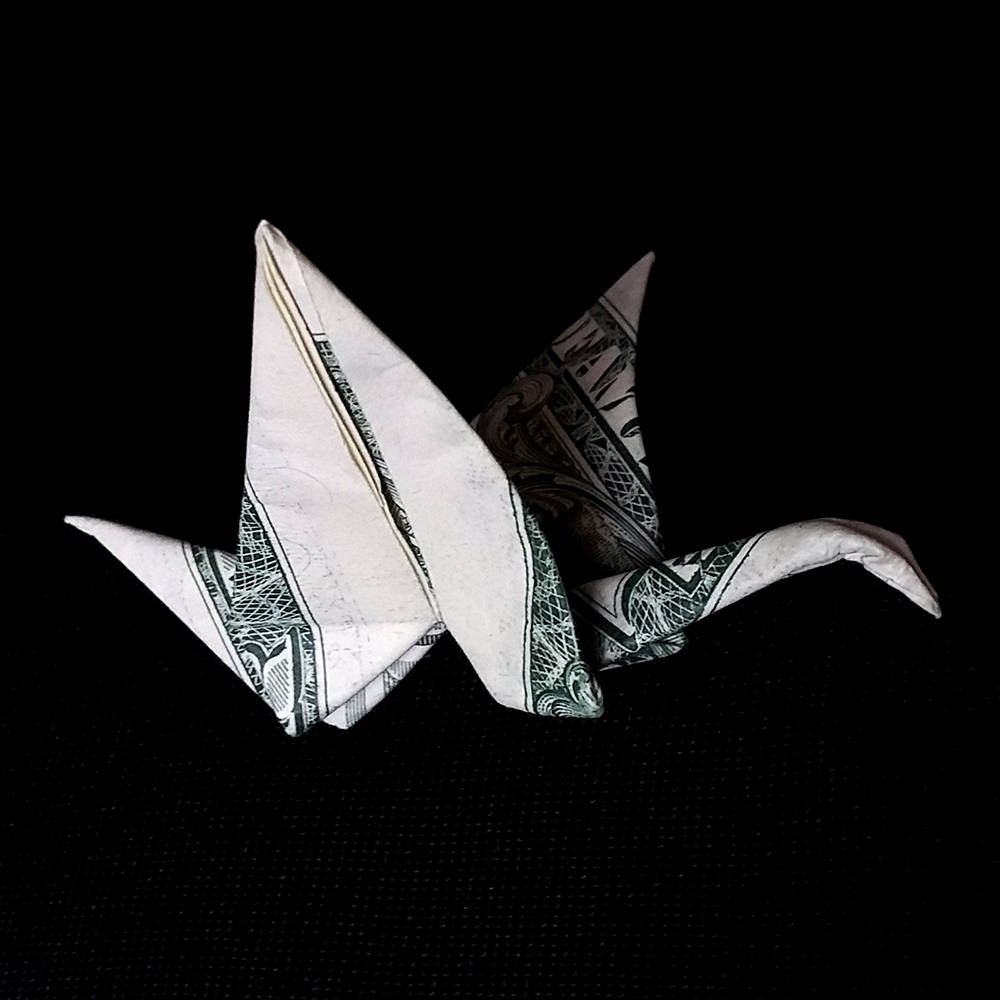 Origami Dollar Small CRANE Japanese Figurine Money Paper Bird Etsy