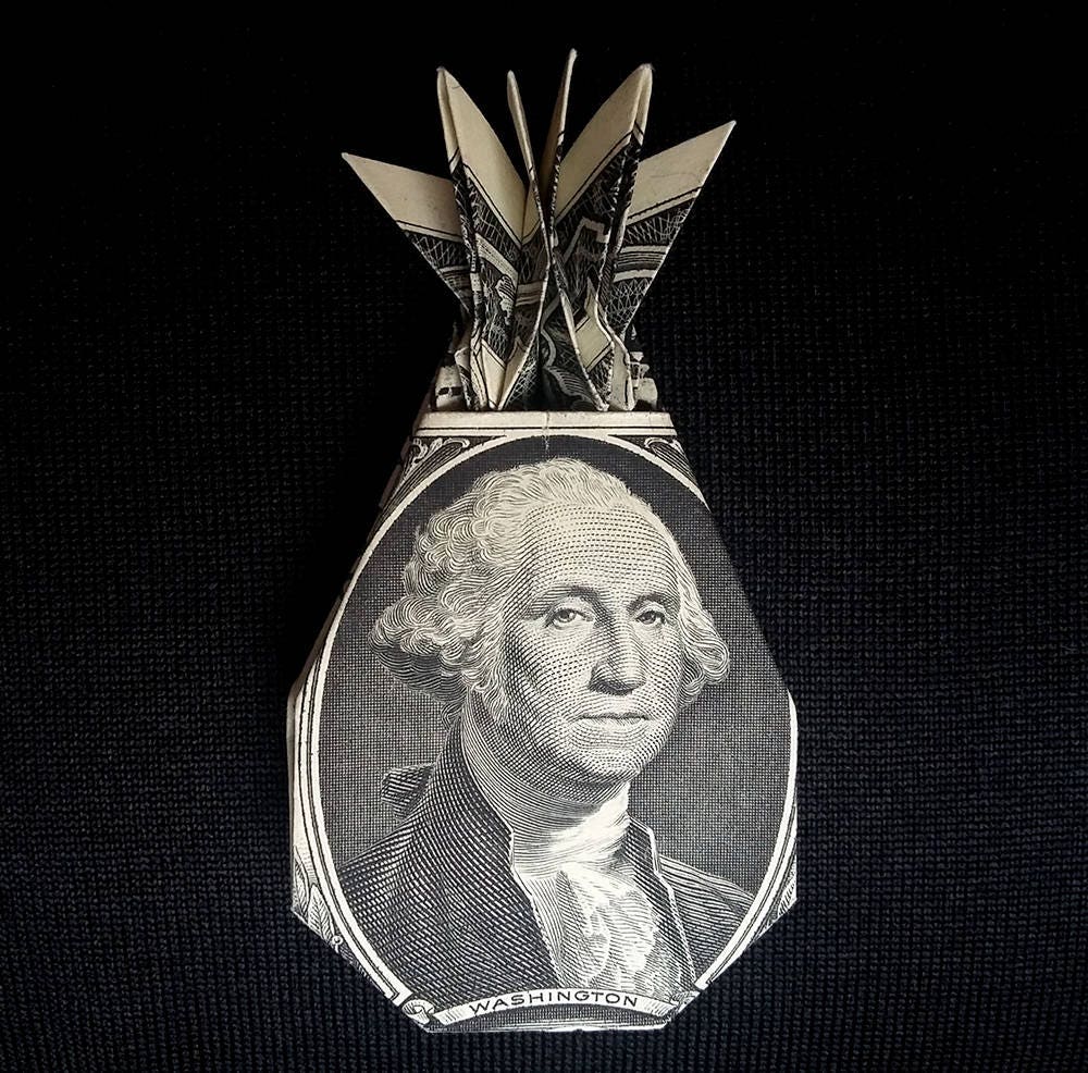 Dollar Origami PINEAPPLE Decor Art Gift Money Fruit with Etsy