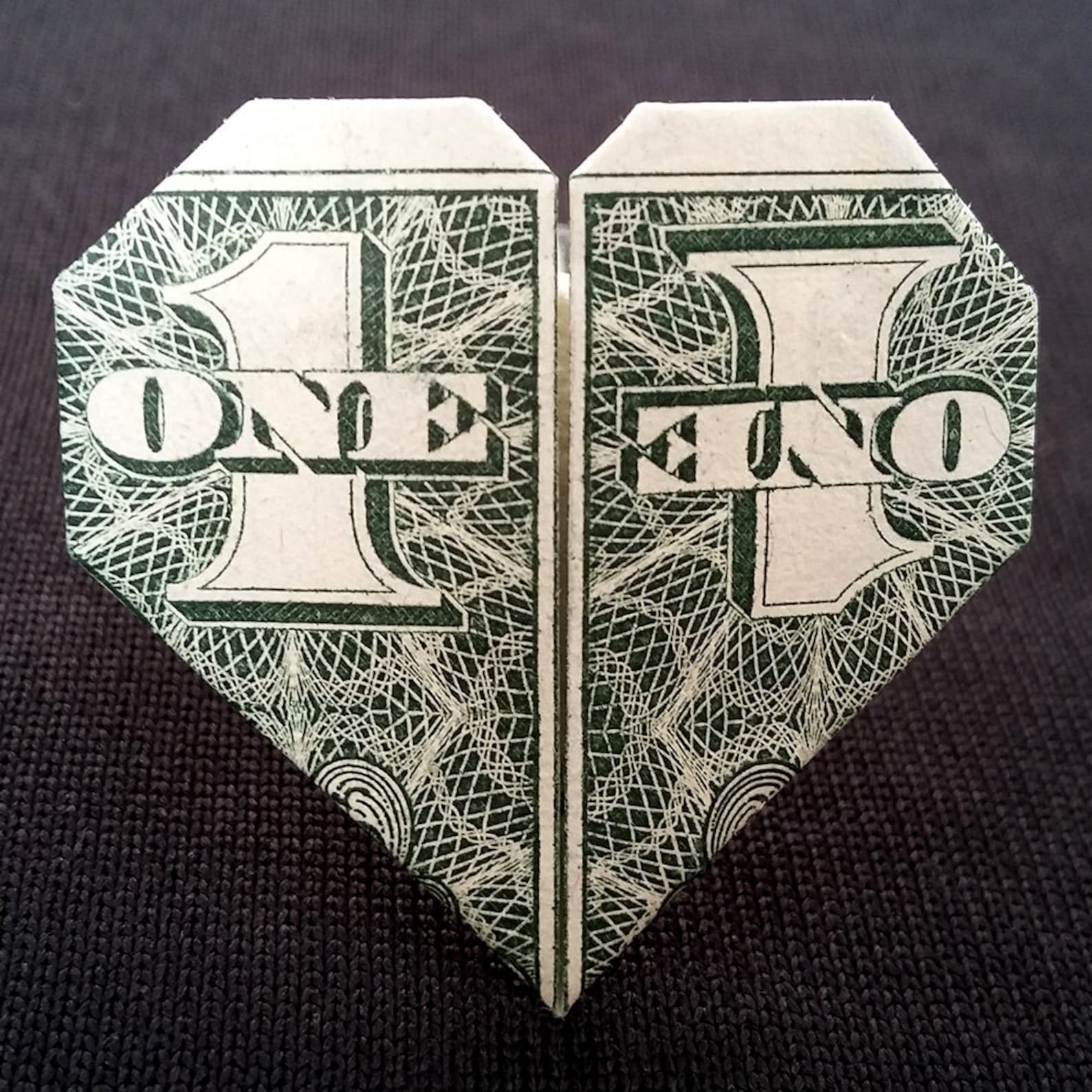Dollar Bill Origami RING with HEART Handmade Money Art Little Etsy