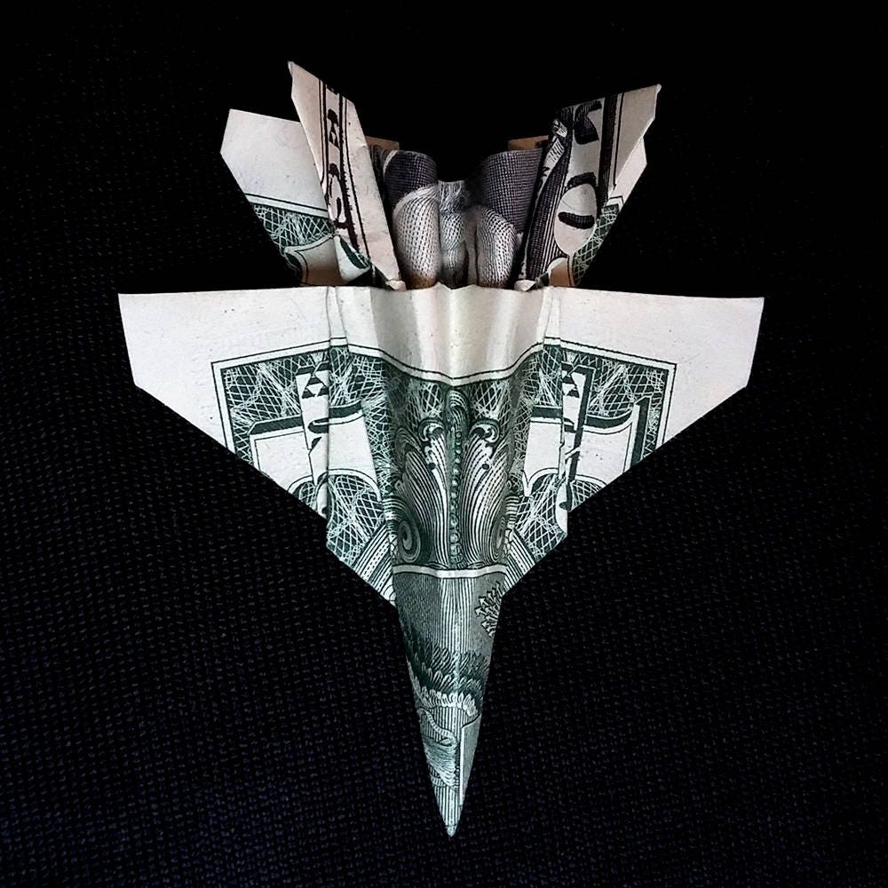 Money Origami F/A18 Jet Fighter Real One Dollar Bill Etsy