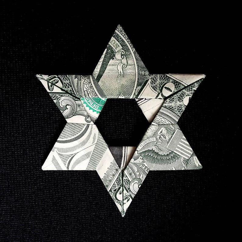 Money Origami Mini Jewish STAR of DAVID Charm Simple Small Etsy