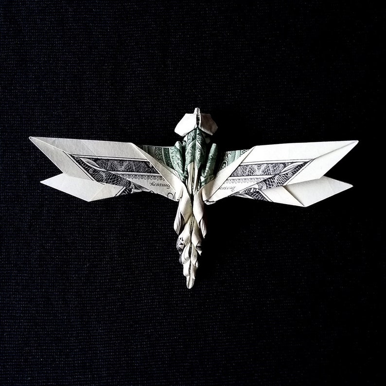 Dollar Origami DRAGONFLY Wings Charm 3D Gift Money Figurine Etsy
