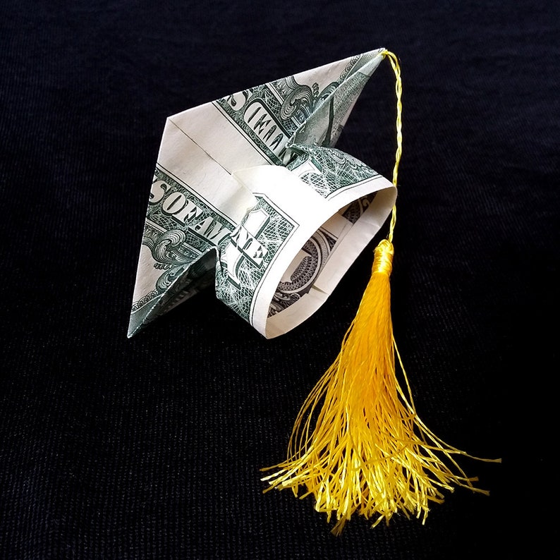 Money Origami GRADUATION CAP Charm Handmade Small Hat | Etsy