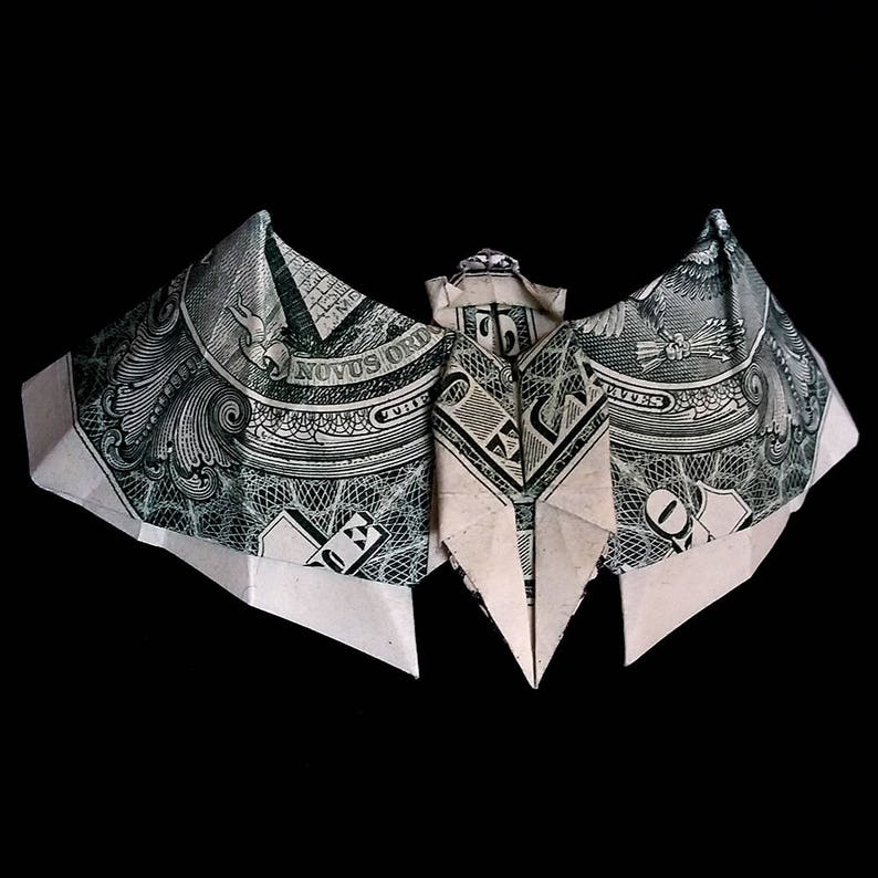 Origami Dollar Flying Miniature BAT 3D Figure Halloween Etsy