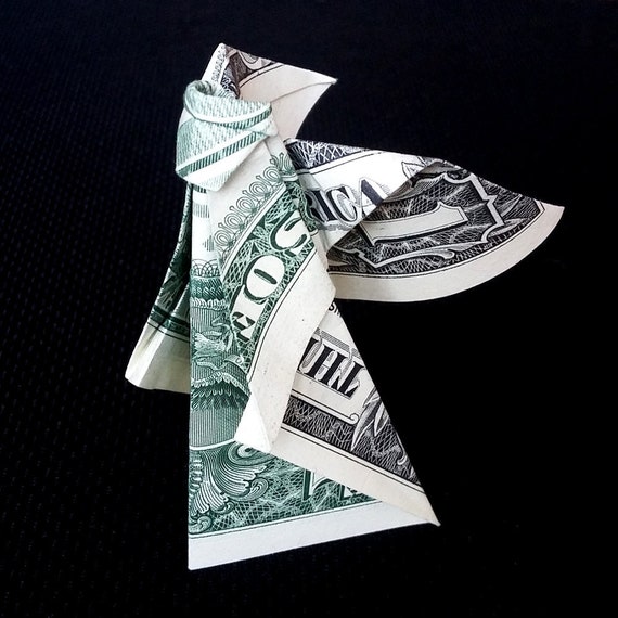 Money Origami Miniature RABBIT Figurine Hare Easter Bunny $1 Dollar Bill Figure