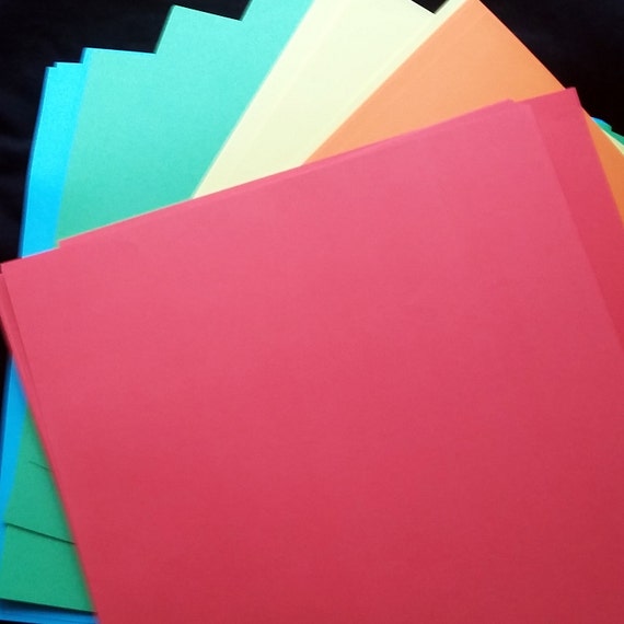 Large Origami Paper Bulk 50 Square Sheets Set 5 Colors 30x30 Cm Or 12x12 Inch Big Format Multicolor Pack 300x300 Mm Solid Color Decor Supply