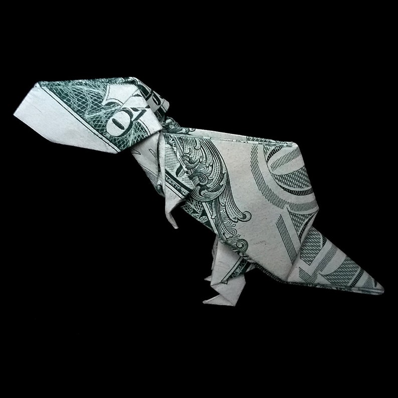Origami Dollar Miniature TYRANNOSAURUS REX TREX Sculpture Etsy