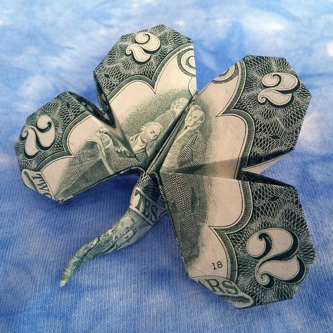 Dollar Origami LUCKY Four Leaf CLOVER Charm Money Shamrock Etsy