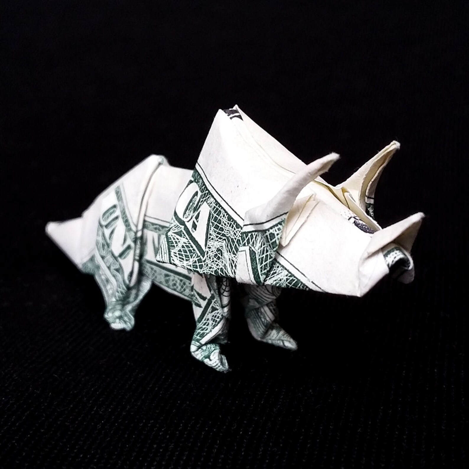 Origami Dollar Dinosaur TRICERATOPS Dino 3D Figure Money Art Etsy