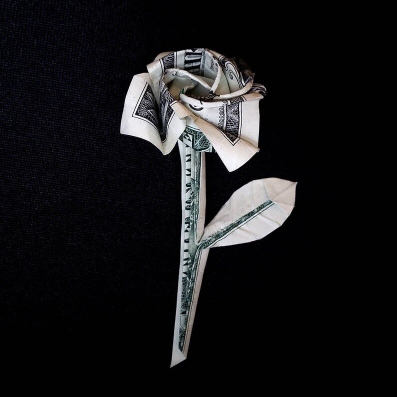 Money Origami ROSE Artificial Flower Romantic Gift Real One Etsy