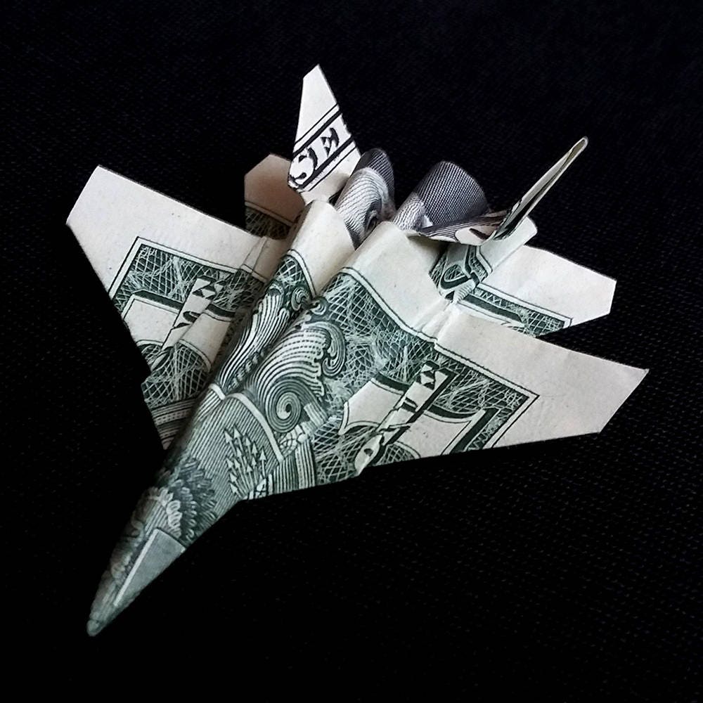 Money Origami Fa 18 Hornet Jet Fighter Real One Dollar Bill Etsy